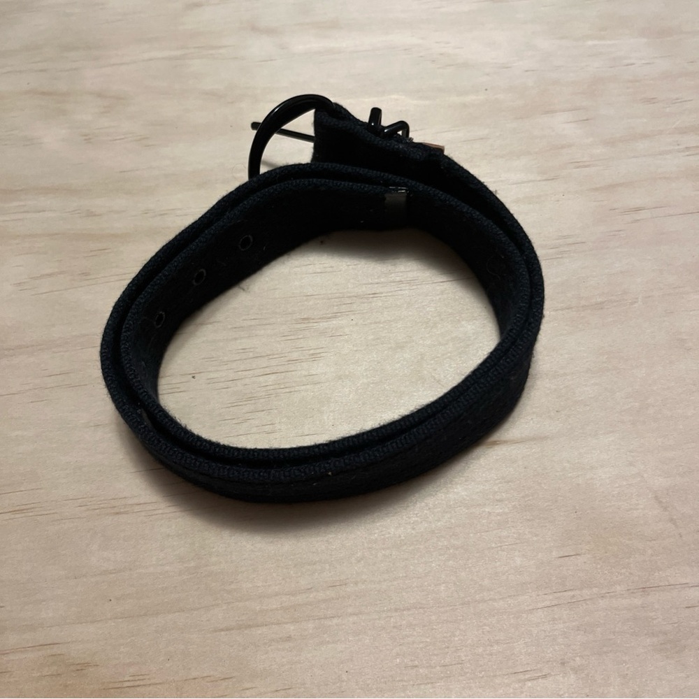 Black Woven Fabric Belt Black Oval Buckle Adjustable Minimalist Belt